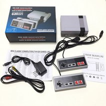 비디오 게임 콘솔 미니 tv 출력 휴대용 av 8 비트 레트로 플레이어 내장 620 선물 성인 euauus 플러그, 폴란드, 회색