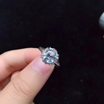 아쿠아마린반지 3월 탄생석 별자리 반지 약혼용 클래식 아쿠아 마린 반지 천연 실버 링 패션 925 쥬얼리