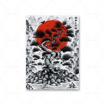 일본갑옷 일본 사무라이 캔버스 갑옷 캐릭터 터 잉어 게이샤 잉크 워시 월 아트 그림 거실 침실 홈, [11] xcm No Frame, [14]