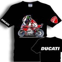 오토바이 티셔츠 상의 바이크 스포츠 모터 의류 라이딩 레이싱, XL, 블랙-두카티