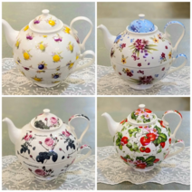 지안홈데코 독일 수입 1인 티팟세트 4종 홍차 티포트 찻잔세트, 1) 작은보라꽃