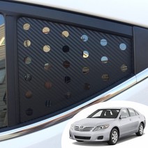 토요타 캠리 2012년 이전 C필러 윈도우 스포츠 플레이트 타공 데칼 스티커 카본 무광 유광 펄 시트지, 무광 블랙(로고타입)