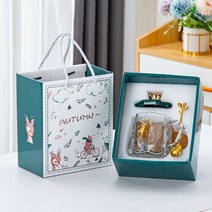 크리스마스 선물 따듯한 찻잔 머그컵세트, 디어팟벨리 싱글컵 + 스푼 (선물박스)