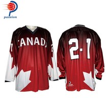 MOQ 10pcs $35 Each Supply Teamwear Canada Ice Hockey Jersey with Team Logo Accept Custom Name and Nu, l