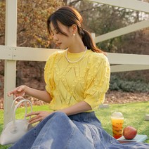 TPO071 러블리 퍼프숄더 컬러 니트