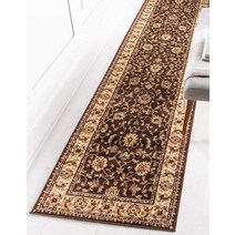 Unique Loom Voyage Collection 전통적인 오리엔탈 클래식 복잡한 디자인 영역 러그 61cm x 182cm 브라운/아이보리