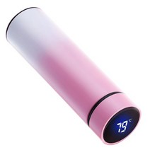 온도스마트물병 보온병 스마트 디지털 단열 컵 500ml 물병 터치 디스플레이 스테인리스 스틸 커피 머그잔, 500 미리리터, [02] Cherry blossoms