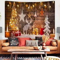 촬영배경지크리스마스 시리즈 벽 장식 짧은 플러시 패브릭 태피스트리 넷플릭스 라이브 배경 230x150cm, 04 Style 4_04 230x150cm