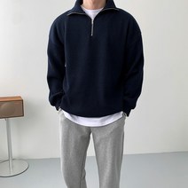치트키 아몬드 반집업 니트지 mtm
