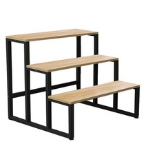 의류 매장 진열대 가방 매장 디피 샘플 선반 전시대, 100cm 길이 3단 블랙 선반+화이트보드