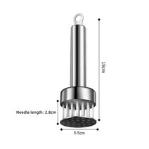 연육기 고기 돈가스 망치 304 스테인레스 스틸 느슨한 바늘 스테이크 tenderizer 주방 쇠 스테이크 유물 느슨한 스테이크 도구 만들기, 둥근 편평한 바늘, 1개