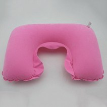 목베개 여행용 기내용 차량용 목받침 Protable 풍선 U 자형 목 베개 여행 자동차 헤드 쿠션 에어 비행기 운, 01 pink