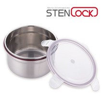 도시락용기 스텐반찬통 스텐락 원형 밀페용기 1100ml (올핀)_879EA, 본상품선택