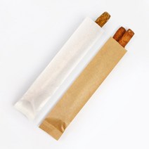 츄러스봉투 노루지/크라프트지 길쭉이도너츠 롱디저트 꼬치 어묵 식품 꽃 내면코팅 포장지, 크라프트(코팅 크라프트지 35g), (5+3)x25cm, 1묶음(200매)