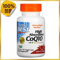 닥터스베스트 BioPerine 함유 고흡수 코큐텐 200mg 60 베지캡슐 이뮨