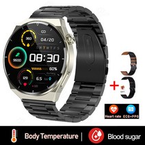 ECG PPG 스마트 워치 남성 건강 혈압 심장 박동 피트니스 스포츠 시계, [15] Black Steel a
