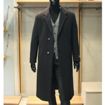 트루젠 21FW 이태리수입원단 (MTR) 울캐시미어 블랙 롱코트 BW0MCL500