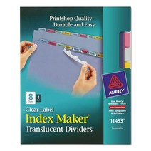 Avery 11433 Avery Index Maker Translucent Clear Label Dividers AVE11433 AVE 11433 null, 1, 기타