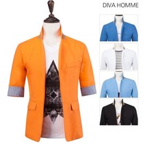 디바옴므 린넨 카라배색 자켓-푸랑