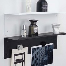 공중부양 철제 벽선반 무타공 벽걸이선반, WHITE, 확장형