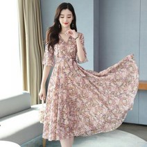 온스타일러 [당일발송] 코린 브이넥 플라워 원피스 꽃무늬 쉬폰 롱원피스