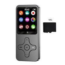 MP3 플레이어 블루투스 멀티미디어 휴대용 음악 학생 지원 OTG 전자 책 레코더 HiFi 16G, 05 Black_04 64GB