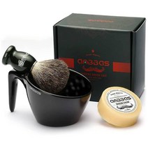 Anbbas 앰버스 남성용 포밍 세트 (오소리 털 헤어 쉐이빙 브러시 + 면도 비누 100g + 쉐이빙 컵)