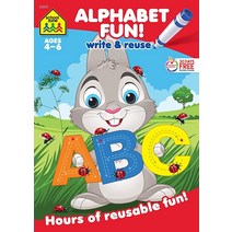 School Zone - Alphabet Fun! Write & Reuse Workbook - Ages 4 to 6 Preschool to Kindergarten Tracing