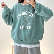 걸즈팩토리 여성용 러몬 기모 캐주얼 맨투맨티셔츠