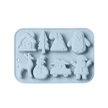 폰단트 몰드 크리스마스 테마 실리콘 소재 DIY 베이킹 액세서리, 파랑색