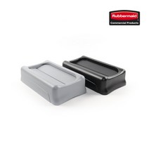 러버메이드 [러버메이드]벤티드 슬림짐 틈새 대형 휴지통 스윙뚜껑, 그레이, 1개