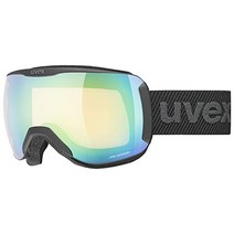 유럽직구 유벡스 남여공용 다운힐 2100V 스키 고글, 단일 크기, 블랙 매트/바리오 그린 클리어
