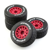 외발 전동휠 쇼트 코스 트럭 타이어 휠 슬래시 Arrma SENTON VKAR RC 자동차용 113mm 18 110 12mm 14mm 17mm 육각 4 개, 1.빨간