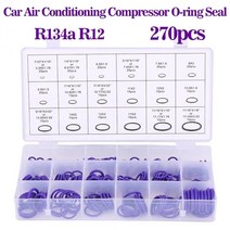 에어컨수리도구 for car 자동차 보라색 에어컨 o 링 세트 씰 키트 r134a r12 hnbr 고무 구색 수리 도구 ac system, 보라색 270개