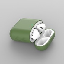 Apple Airpods 용 소프트 실리콘 케이스 1 2 Apple Air Pods 충전 상자 가방 용 보호 무선 이어폰 커버 34, 아미그린