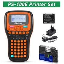 바코드프린터Brother P-touch 라벨 메이커 용 핸드 헬드 프린터 PS-100E TZe231 TZ 테이프 휴대용 무선 교, 01 Printer Set_02 미국 플러그