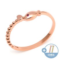 [비앤비골드]14K18K 하트 물고기 루비큐빅 반지 SRS26932