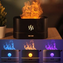 화염 효과 공기 가습기 초음파 usb 화재 가습기 시뮬레이션 불꽃 아로마 디퓨저 에센셜 오일 디퓨저 룸 향수, 7 불꽃 색 대리석