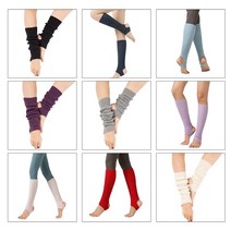 k1me women girls 등자 다리 워머 boot cuffs ribbed knit solid color toeless knee high socks for latin balle