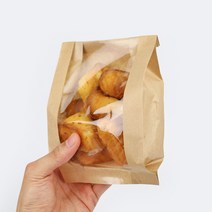 크라프트 창비닐 무지봉투 (100매) 3가지 사이즈 샌드위치 빵 쿠키 다과 선물포장 종이백, 1묶음(100매)