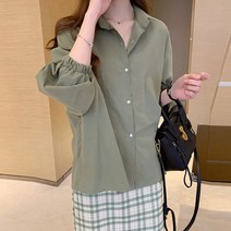 메이킹유 카라넥 셔링 루즈핏 무지 주머니 데일리룩 8825라니안블라우스