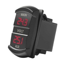 듀얼 전압계 전압 배터리 모니터 LED 디스플레이 표시기 12V-24V 자동차 보트, 01 빨간