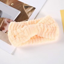 세안밴드 드롭 헤드 터번 소프트 메이크업 랩 헤드밴드 화장품 패브릭 타월 스파 밴드 워시 페이스 탄성 여, 04 라이트 옐로우