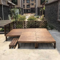 야외평상 마루 옥상 원두막 테라스 조립식 정자 원목, 길이100 너비30 높이9