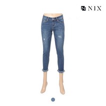 닉스 여 M톤 구제 밑단변형 크롭 스키니 FNMEDDK527M