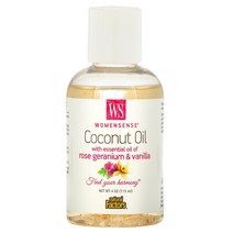 Natural Factors WomenSense 로즈제라늄 에센셜 오일 및 바닐라 함유 코코넛오일 115ml(4oz), One Color, One Size
