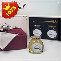 소백산 천연꿀 2구 선물세트 700g 꿀뜨개 포함 아카시아꿀 야생화꿀 밤꿀 혼합선물 세트, 호랑이: 아카시아꿀+밤꿀 2구( 700g)