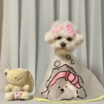 롤업 헤어 커버 펫 강아지 애견 미용 가운 앞치마 망토, 1개, 핑크 방수 망토 + M-중형