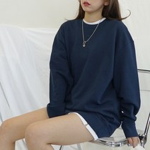 [4color/빅사이즈] 데일리 루즈핏 무지 맨투맨 티셔츠 테리 맨투맨 베이직 솔리드 맨투맨