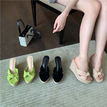 키높이슬리퍼 휴양지샌들 웨지힐샌들 휴양지 가보시 굽높이 편한 페미닌